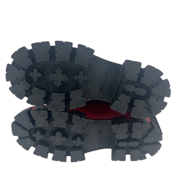 Prada Patent Leather Monolith Booties in Rosso Red - Picture 16 of 16